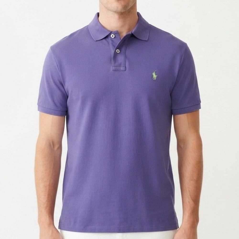 Polo Ralph Lauren Polo Shirt Mens Large Purple Short Sleeve Pony Logo Classic